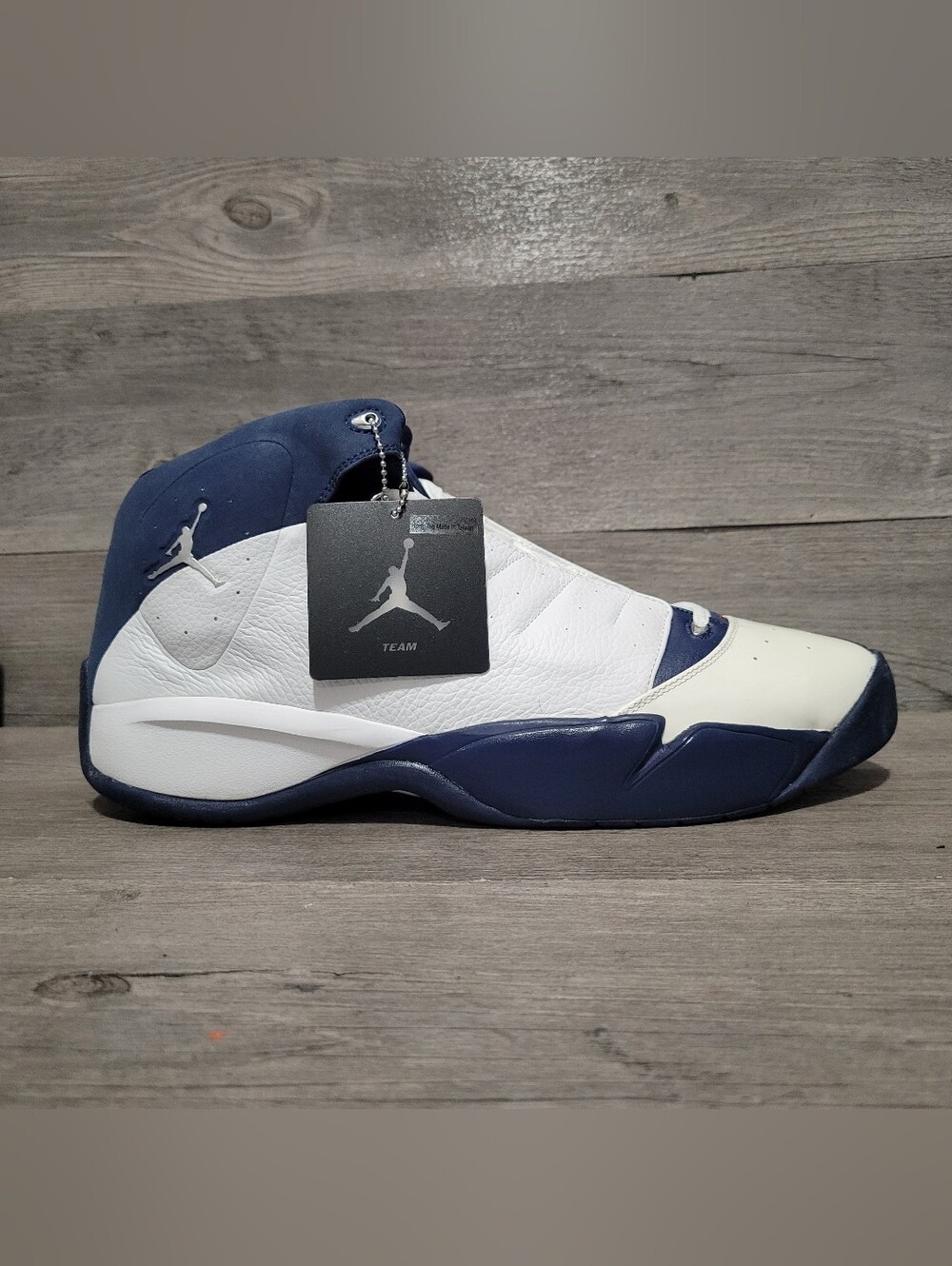 2006 Jordan Team Elite Mens Size 15 White Navy Blue 314305-101